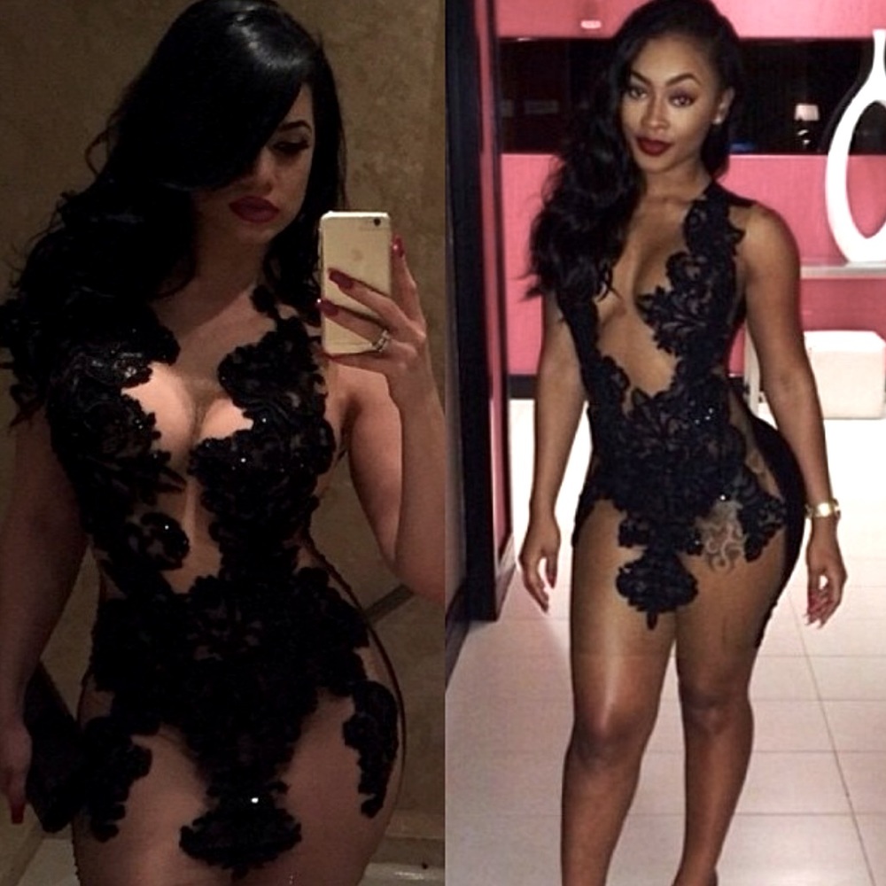 COPY - Custom black lace dress worn once bin In the closet for years lol